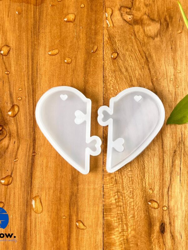 Broken Heart Pendant & Keychain Silicone Mould – DIY Resin Jewelry