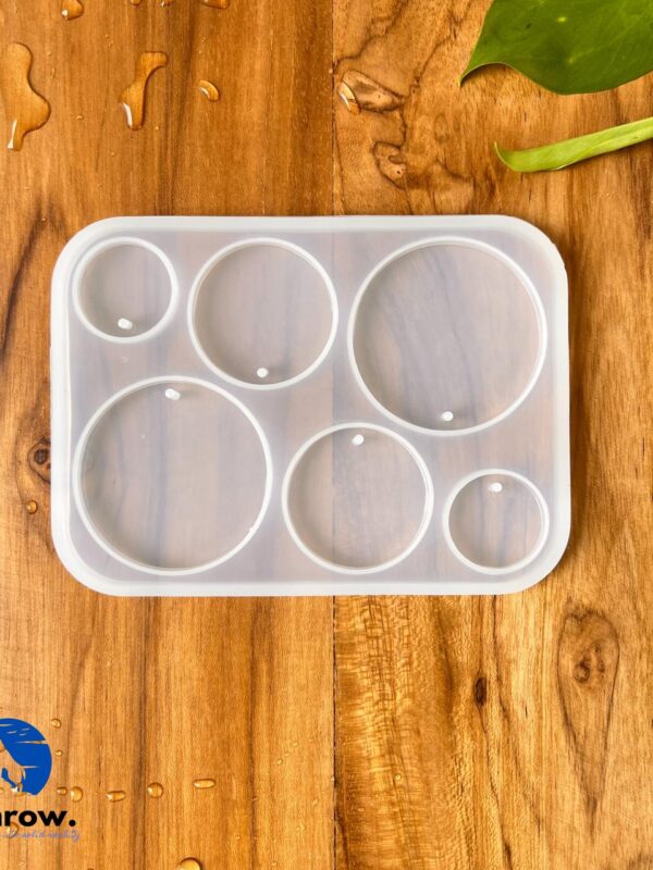 6 Cavity Round Keychain Silicone Mould for Resin Art