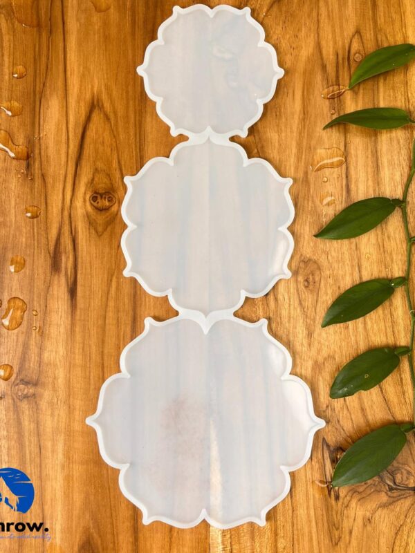 3 cavity flower coaster mould