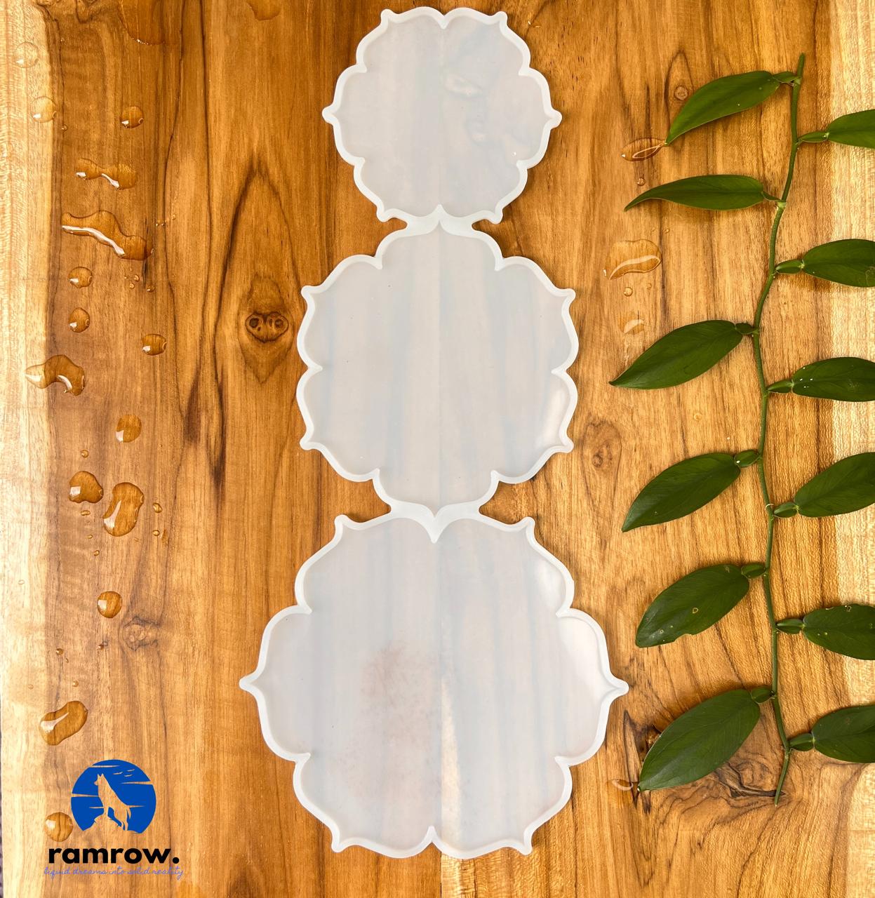 3 cavity flower coaster mould