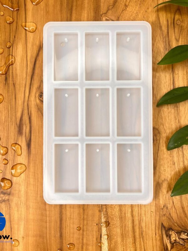 9 Cavity Rectangle Keychain Silicone Mould for Resin Art