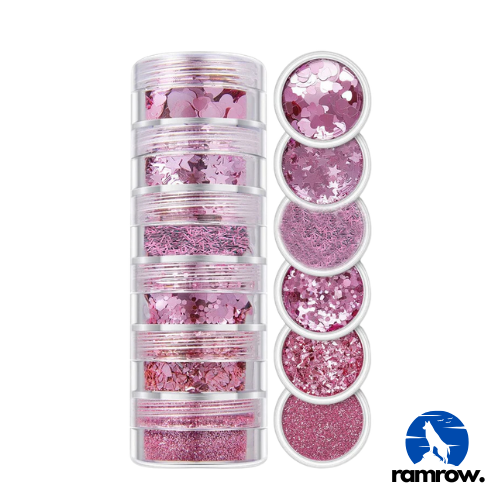 6 IN 1 GLITTER CHUNKS PINK