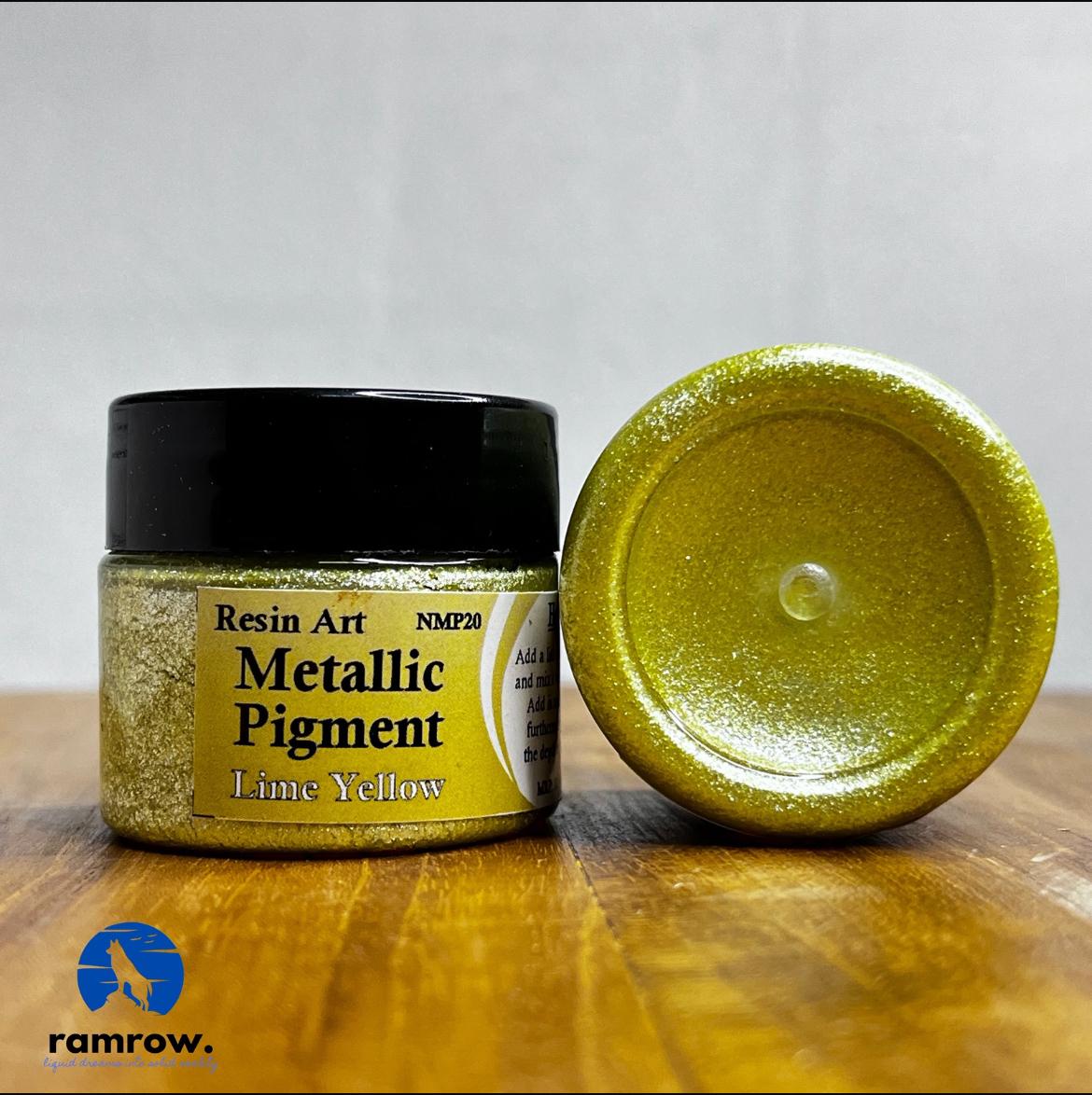 Lime yellow metallic pigment