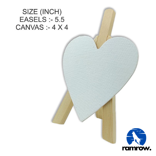 MINI EASEL WITH HEART SHAPED CANVAS